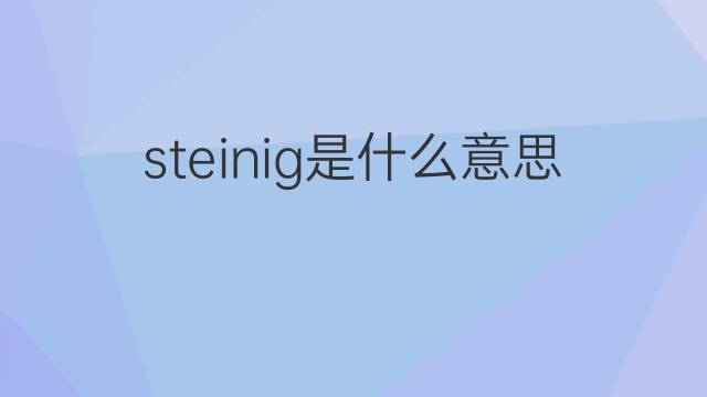 steinig是什么意思 steinig的中文翻译、读音、例句