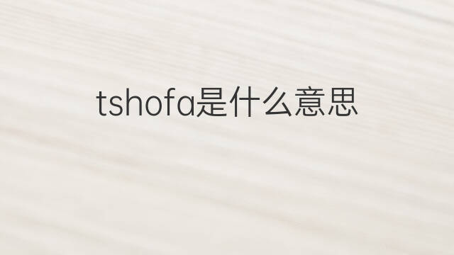 tshofa是什么意思 tshofa的中文翻译、读音、例句