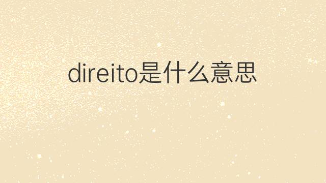 direito是什么意思 direito的中文翻译、读音、例句