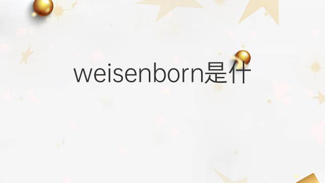 weisenborn是什么意思 weisenborn的中文翻译、读音、例句