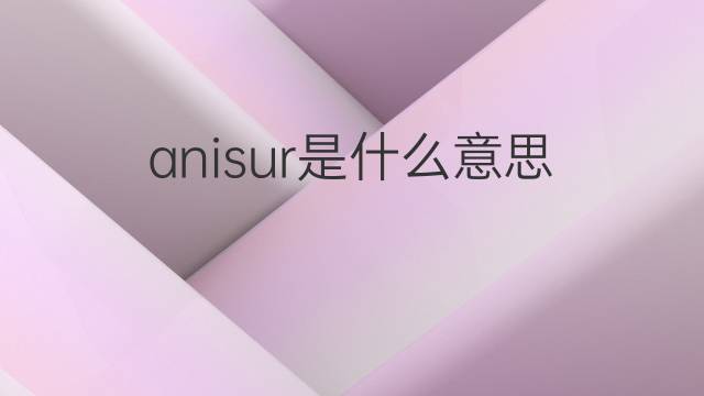 anisur是什么意思 anisur的中文翻译、读音、例句