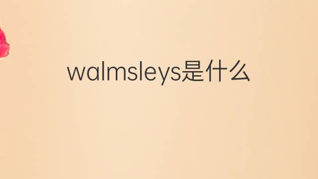 walmsleys是什么意思 walmsleys的中文翻译、读音、例句