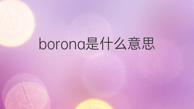 borona是什么意思 borona的中文翻译、读音、例句
