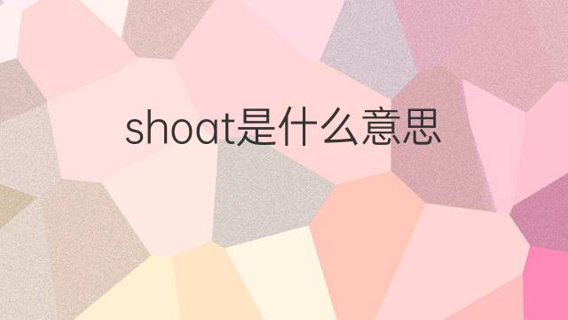 shoat是什么意思 shoat的中文翻译、读音、例句