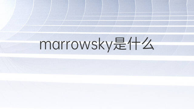 marrowsky是什么意思 marrowsky的中文翻译、读音、例句