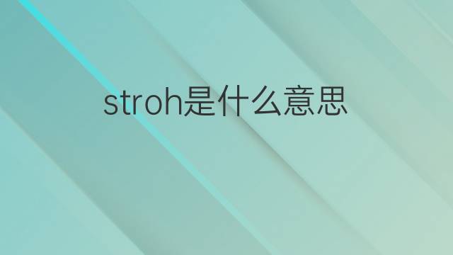 stroh是什么意思 stroh的中文翻译、读音、例句