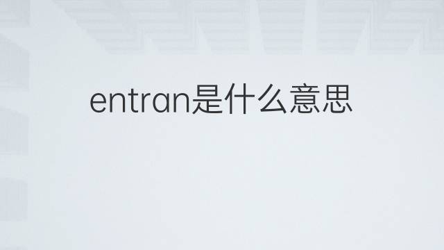entran是什么意思 entran的中文翻译、读音、例句