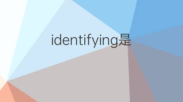 identifying是什么意思 identifying的中文翻译、读音、例句
