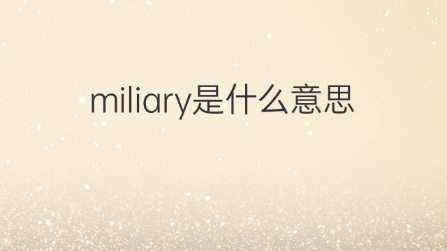 miliary是什么意思 miliary的中文翻译、读音、例句