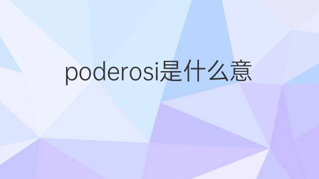 poderosi是什么意思 poderosi的中文翻译、读音、例句