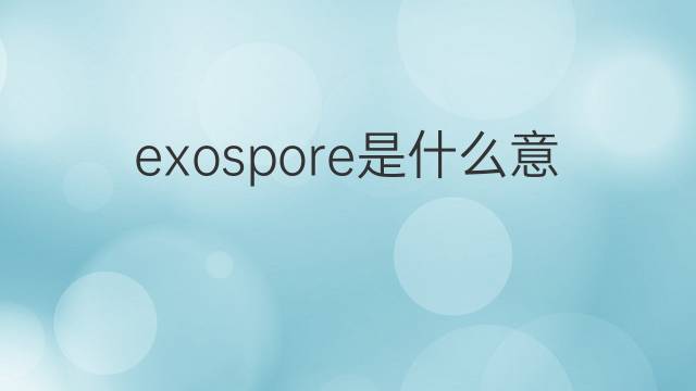 exospore是什么意思 exospore的中文翻译、读音、例句