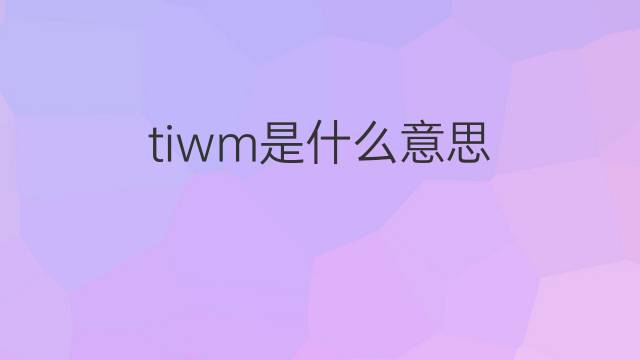 tiwm是什么意思 tiwm的中文翻译、读音、例句