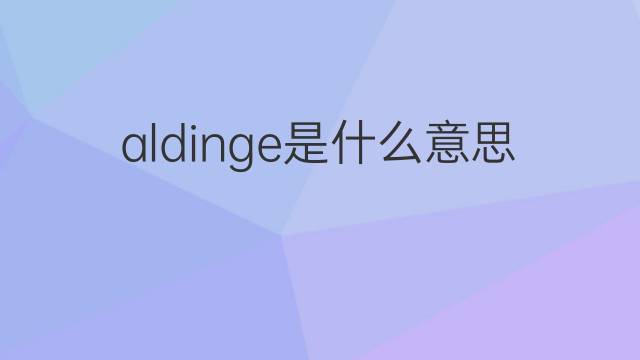 aldinge是什么意思 aldinge的中文翻译、读音、例句