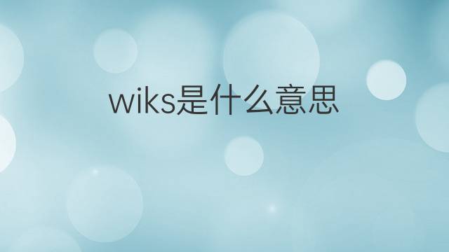 wiks是什么意思 wiks的中文翻译、读音、例句
