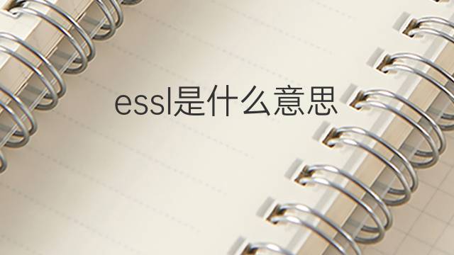 essl是什么意思 essl的中文翻译、读音、例句