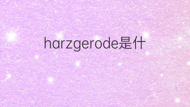 harzgerode是什么意思 harzgerode的中文翻译、读音、例句