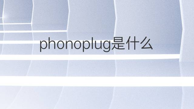 phonoplug是什么意思 phonoplug的中文翻译、读音、例句