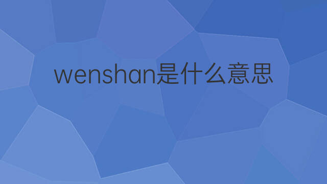 wenshan是什么意思 wenshan的中文翻译、读音、例句