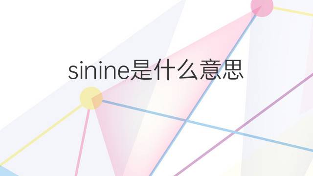 sinine是什么意思 sinine的中文翻译、读音、例句