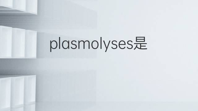 plasmolyses是什么意思 plasmolyses的中文翻译、读音、例句