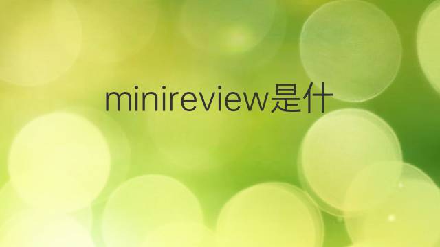 minireview是什么意思 minireview的中文翻译、读音、例句