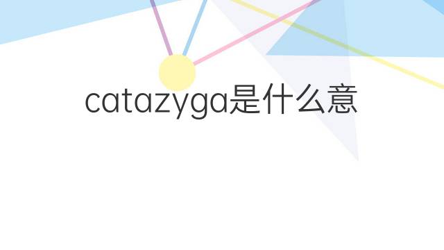 catazyga是什么意思 catazyga的中文翻译、读音、例句