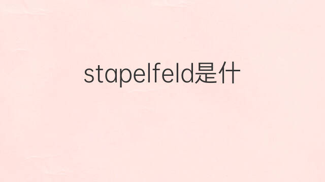stapelfeld是什么意思 stapelfeld的中文翻译、读音、例句