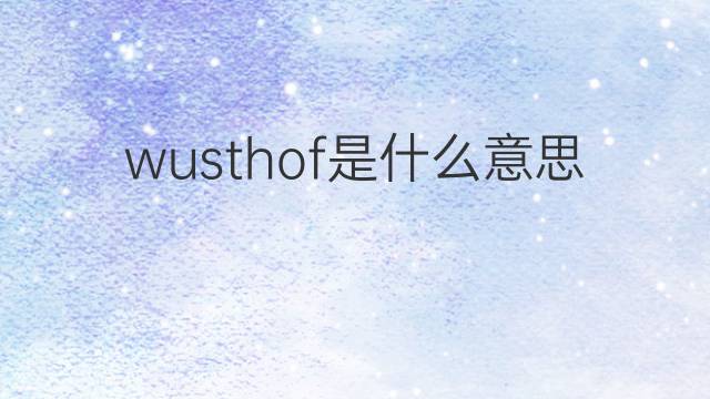 wusthof是什么意思 wusthof的中文翻译、读音、例句