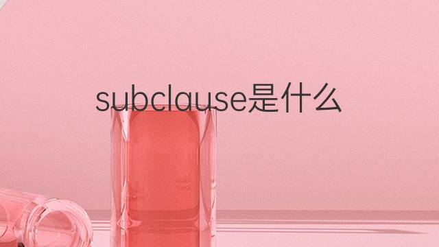 subclause是什么意思 subclause的中文翻译、读音、例句