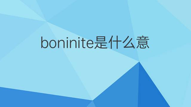 boninite是什么意思 boninite的中文翻译、读音、例句