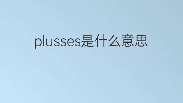 plusses是什么意思 plusses的中文翻译、读音、例句