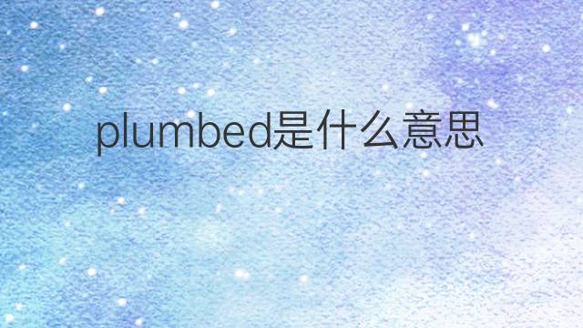 plumbed是什么意思 plumbed的中文翻译、读音、例句