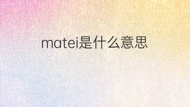 matei是什么意思 matei的中文翻译、读音、例句