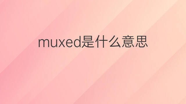 muxed是什么意思 muxed的中文翻译、读音、例句