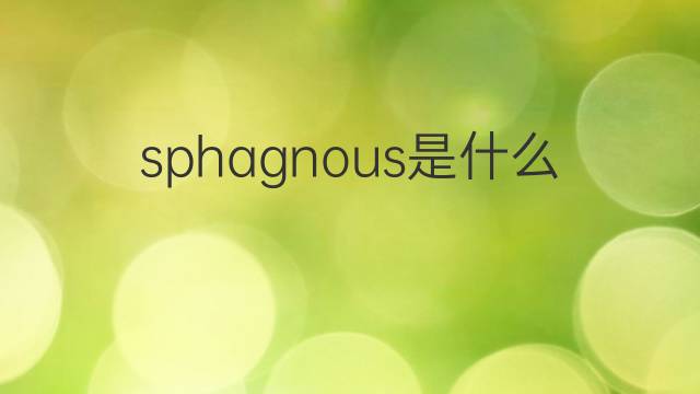 sphagnous是什么意思 sphagnous的中文翻译、读音、例句