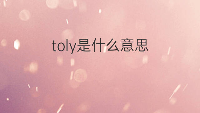toly是什么意思 toly的中文翻译、读音、例句