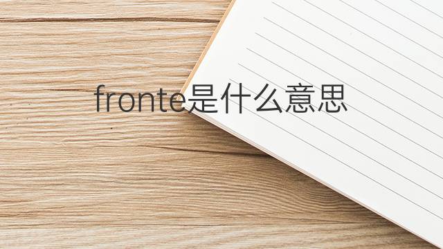 fronte是什么意思 fronte的中文翻译、读音、例句