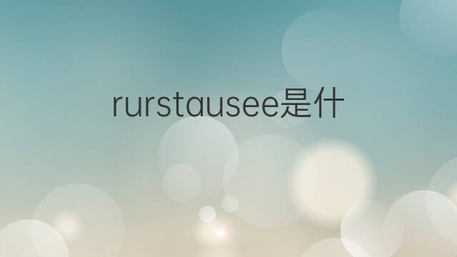 rurstausee是什么意思 rurstausee的中文翻译、读音、例句