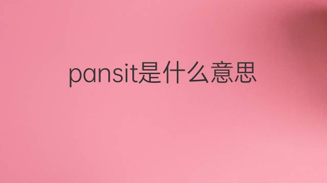pansit是什么意思 pansit的中文翻译、读音、例句