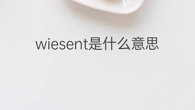 wiesent是什么意思 wiesent的中文翻译、读音、例句