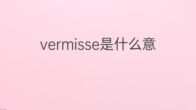 vermisse是什么意思 vermisse的中文翻译、读音、例句