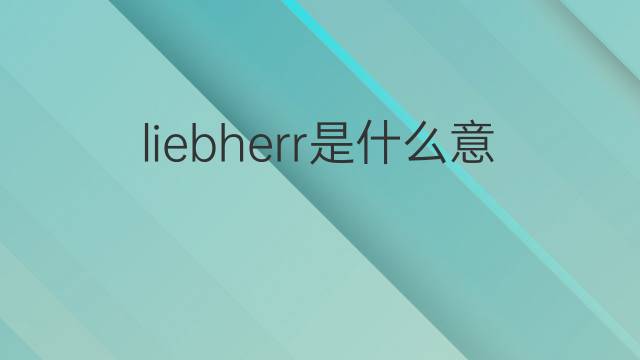 liebherr是什么意思 liebherr的中文翻译、读音、例句
