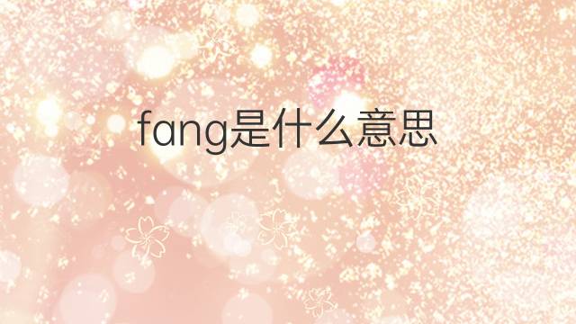 fang是什么意思 fang的中文翻译、读音、例句