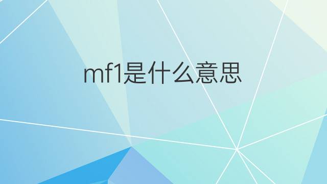 mf1是什么意思 mf1的中文翻译、读音、例句