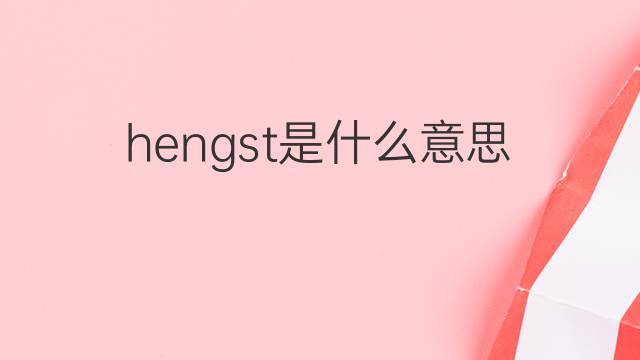 hengst是什么意思 hengst的中文翻译、读音、例句