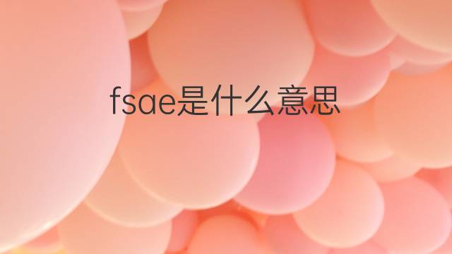 fsae是什么意思 fsae的中文翻译、读音、例句