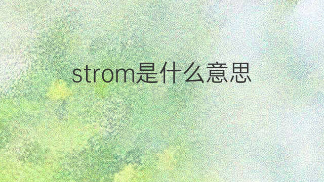 strom是什么意思 strom的中文翻译、读音、例句