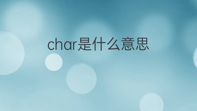 char是什么意思 char的中文翻译、读音、例句