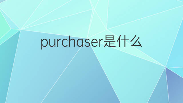 purchaser是什么意思 purchaser的中文翻译、读音、例句
