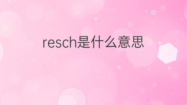 resch是什么意思 英文名resch的翻译、发音、来源